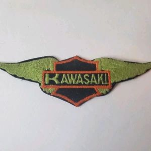 Vintage Kawasaki Motorcycles Wing Sew On Iron On Patch 80s NOS - Picture 1 of 3