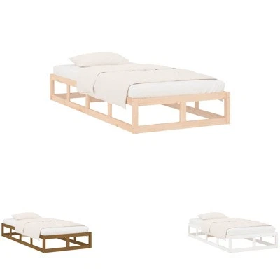 Solid Wood Pine Bed Frame Mattress Foundation Base Multi Colours/Sizes vidaXL - image 1 of 2
