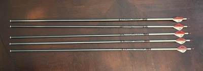 Easton Full Metal Jacket 320 6mm Arrows with Vanes.  29 1/2”. Qty 5 - Image 1 of 4