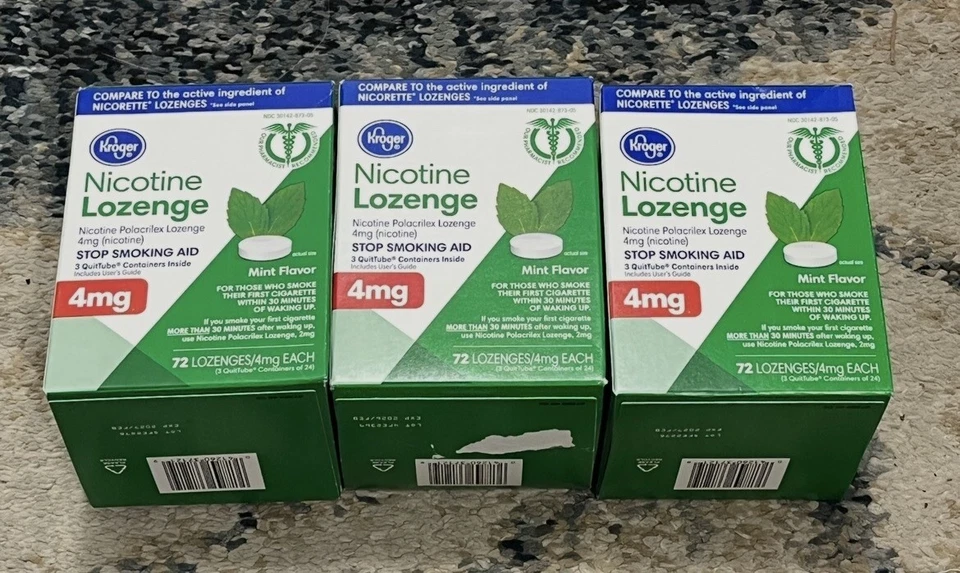 Pastilla de nicotina Kroger 4 mg sabor menta 72 pastillas, paquete de 3, caducidad 2026 Foto 1 de 1