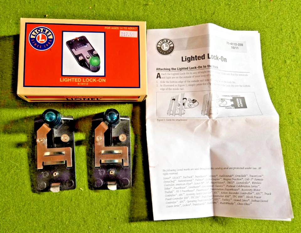 Lionel/MTH — набор из 2 светящихся замков 6–14112 для колеи O или стандартного масштаба - Изображение 1 из 1