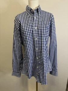 Camisa Brooks Brother Azul a Cuadros con Botones Talla M Calce Regents - Imagen 1 de 4