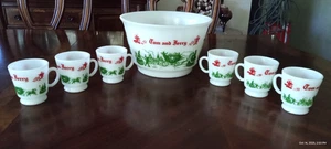 Juego de ponche vintage Tom and Jerry Hazel-Atlas - 6 tazas - estado casi nuevo-como nuevo - Imagen 1 de 7