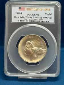 2019-P American Liberty 2.5oz Silver Medal PCGS SP70 FDOI – Series Issue - Picture 1 of 5