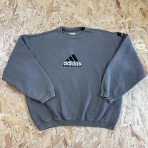 Sudadera Adidas Equipment Gris Desteñido De Colección Años 90 Pesada Boxy Jumper Mediana - Imagen 1 de 6