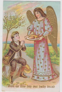 Give Us This Day Our Daily Lord's Prayer Angel Postcard - Picture 1 of 2