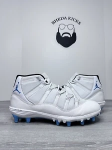 Size 12 - Air Jordan 11 Retro TD Columbia White Blue Football Cleats AO1561-117 - Picture 1 of 9