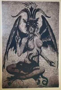 Baphomet Goat Satanic Worship Poster Evil Art Devil hell - Picture 1 of 2