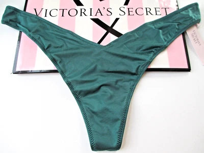 VICTORIA'S SECRET VERY SEXY Strappy Back High Leg Thong Panty S Mystique Green - Image 1 of 4