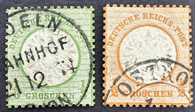 Germany 1872 Sc# 15-16 Lot of 2 Used Stamps Imperial Eagle large Shield Embossed - Image 1 of 2