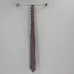 Campia Moda Men's Pink Blue Striped Tie 100% Silk - Picture 1 of 8