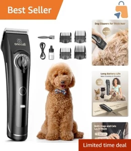 Heavy Duty Dog Grooming Clippers with Detachable Blades - Pet Grooming Kit - Picture 1 of 9