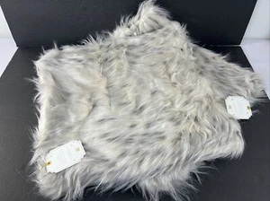Pottery Barn Teen Faux Fur Pillow Cover 18" X 18” Ivory/Black NWT Set of Two - Picture 1 of 13