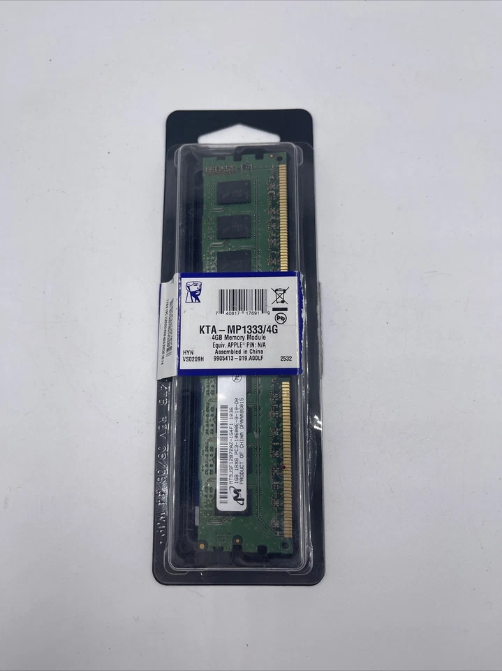 Apple RAM 4GB Memory Module 🍎 DDR3 SDRAM 240 Pin PC3-14900 💻 Desktop Mac & PC - Image 1 of 1