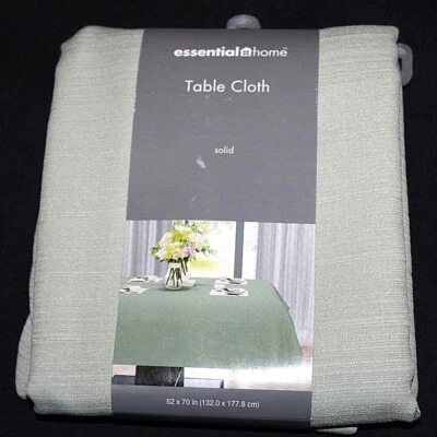 Essential Home Solid Laurel Sage Green Tablecloth - Image 1 of 4
