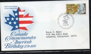 CANADA 1976 FDC US BICENTENNIAL FRANKLIN & MAP OF NORTH AMERICA - Picture 1 of 1