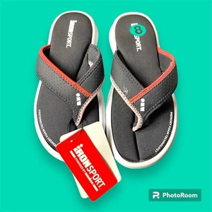 NWT Ironsport Women’s Size 8 Ola Flip Flop Supportive Recovery Memory Foam Black - Picture 1 of 14