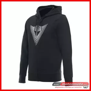 Dainese Felpa Hoodie Logo Nero Bianco Cappuccio Sport Moto Casual - Foto 1 di 1
