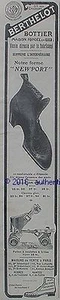 PUBLICITE BERTHELOT BOTTIER CHAUSSURE PATIN A ROULETTE DE 1910 FRENCH AD PUB - Picture 1 of 1