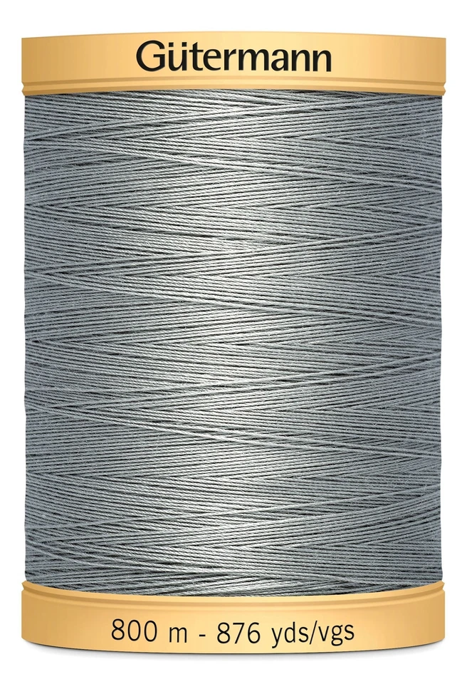 Gutermann Natural Cotton Thread, 800m (876yds) #6206 Grey - Image 1 of 1