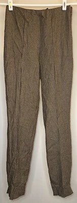 Polo Ralph Lauren Houndstooth Wool-Blend Crop Pants In Brown - Size 2 - Image 1 of 3