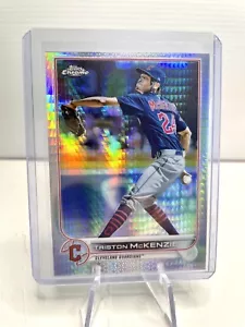 2022 Topps Chrome Base Prism Refractor #142 Triston McKenzie Cleveland Guardians - Picture 1 of 2