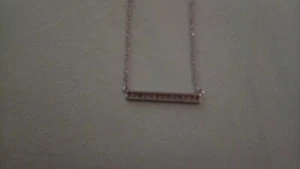 Super Jeweler .13 Carat Diamond Bar Necklace 17 inch chain - Picture 1 of 2