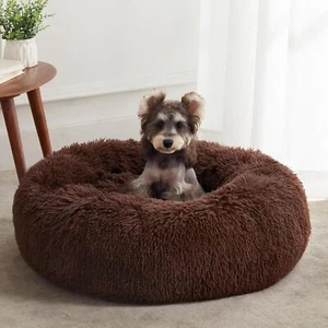 Calming Pet Bed,Anti-Anxiety Donut Dog Cuddler Bed,Warming Cozy Soft Dog Round - Picture 1 of 6