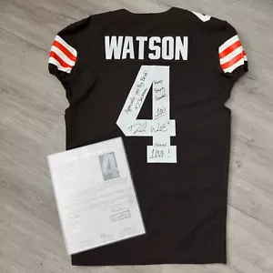 Maillot auto Team Issue DESHAUN WATSON cadeau à DeSEAN JACKSON Cleveland Browns - Photo 1/8
