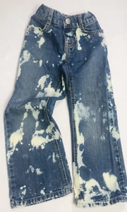 Gymboree Sz 5 Custom Tie Dyed Blue Jeans Denim Boot Cut Distressed Wow! - Picture 1 of 7