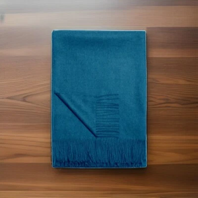 Linen Way Paris Baby Alpaca Throw Turquoise Blue 50 x 70 (235gsm) - Image 1 of 4