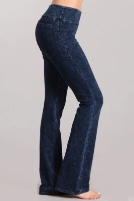 Chatoyant French Terry Mineral Wash Bootcut Pants Electric Blue Large - Image 1 of 4