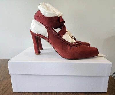 Zimmermann долото носок балерина 85 лодыжки галстук Бордо размер 39 новый $750 - Изображение 1 из 4