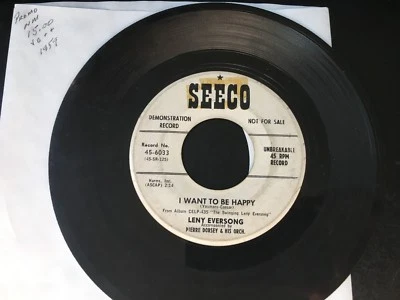 RARE PROMO 45  Leny Eversong I Want To Be Happy/ Ca Ce'st L'Amour  SEECO VG - Image 1 of 4