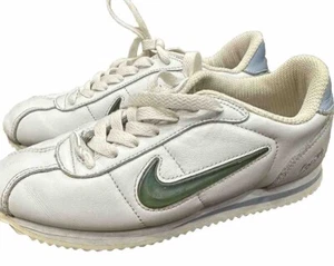 Nike Cortez '72 Uomo 6.5 Bianco/Baby Blu 308765-141-00 Retro Sneakers Jade Swoosh - Foto 1 di 12