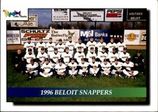 1996 Beloit Snappers Team Issue #36 Team Photo Checklist - NM Baseball Card