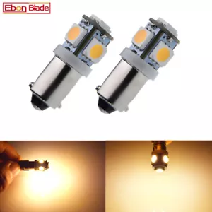 2 X H6W BAX9S 5SMD LED Warm White 24V Car Indicator Side Parker Light Bulb Globe - Picture 1 of 7