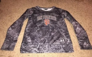 Under Armour Girls Loose Youth Medium San Fransisco Gray Shirt Thumbholes MLB - Picture 1 of 5