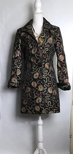 coat women winter Trench Embroidery Sequin Black Brown Mauve Beige Color - Picture 1 of 9