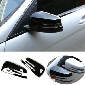 Gloss Black Side Rearview Mirror Cover For Benz A B C E S CLS CLA GLA GLK Class - Picture 1 of 12