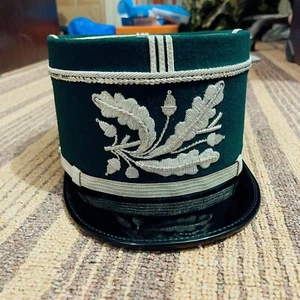 Embroidered French Military Army Generals Officers Visor Hat Cap Kepi Green - Picture 1 of 10
