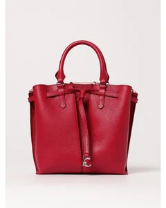 Coccinelle Arlettis Drawstring Leather Handbag Women Red - Picture 1 of 3