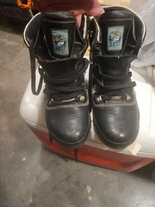 Men’s AKU Black White Leather Hiking Boots Size 9 Gore Tex Italian Vibram - Picture 1 of 8