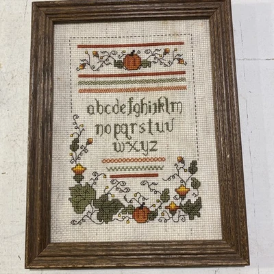 Autumn Band Sampler Cross Stitch Pattern Alphabet - Image 1 of 4