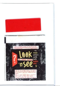 1952 52 TOPPS LOOK 'N SEE 5 CENTS WAX WRAPPER W/RED DECODER - Picture 1 of 1