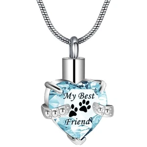 Cremation Jewelry for Ashes for Dog Cat Urn Necklace Waterproof Pet Memorial ... - Picture 1 of 5