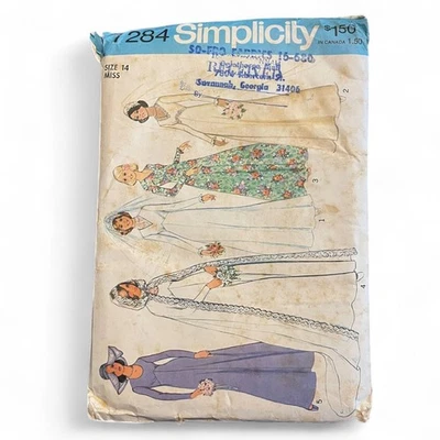 Simplicity 7284 Bridal & Bridesmaids Dress Pattern 1970s Vintage Sewing Size 14 - Image 1 of 2