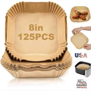 1250 PCS Non-Stick Air Fryer Paper Liners, Oil Proof Parchment Paper, Disposable - Picture 1 of 7