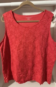 Nueva en caja Camiseta sin mangas para mujer Appleseed rosa cuello redondo XL - Imagen 1 de 5