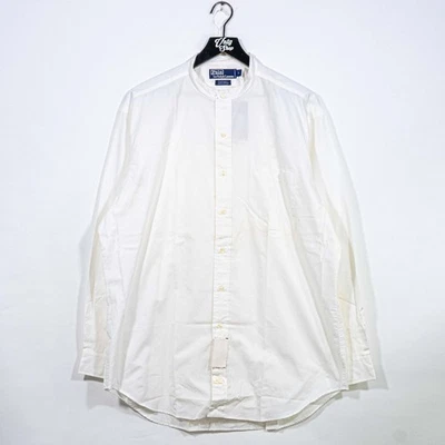 Polo Ralph Lauren PostBoy Button Shirt Mandarin Band Collar Large VTG 80s 90s - Image 1 of 4